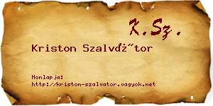 Kriston Szalvátor névjegykártya